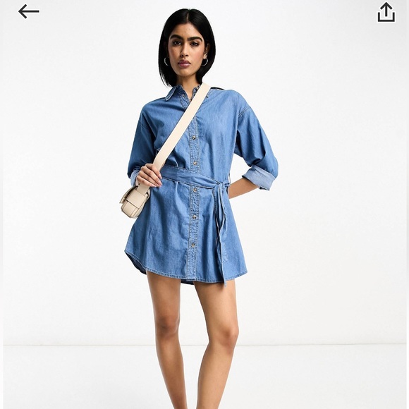 ASOS Denim Shirt Dress - Picture 2 of 4